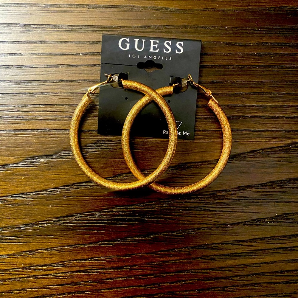 NEW Guess gold hoop earrings
